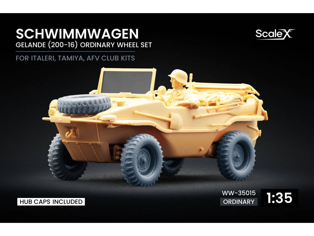 1/35 ドイツ シュビムワーゲン166型 ホイールセット v1.2 (5個入) (イタレリ/タミヤ/AFV用)