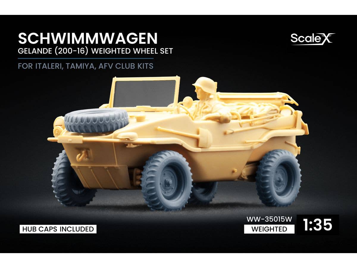 1/35 ドイツ シュビムワーゲン166型自重変形ホイールセット v1.2 (5個入) (イタレリ/タミヤ/AFV用)