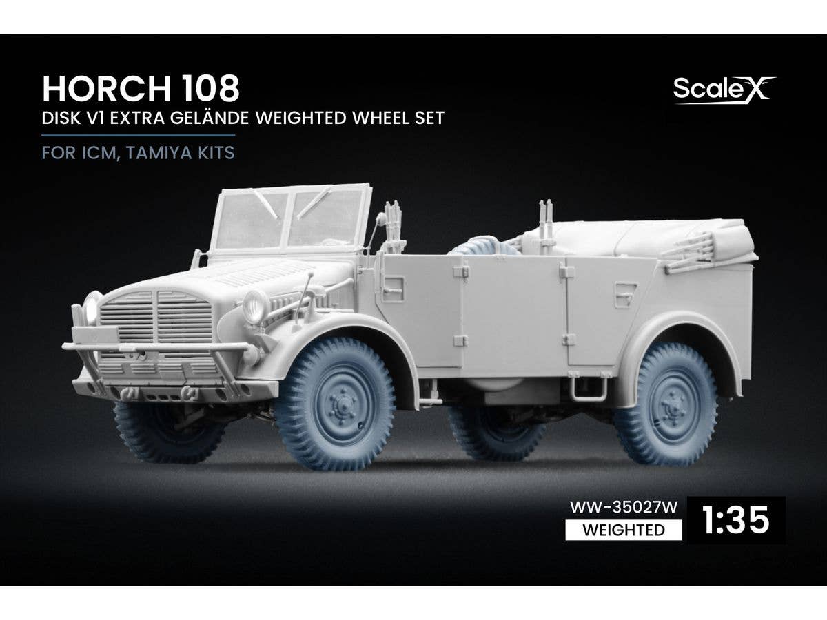 1/35 ホルヒ108 自重変形ホイールセット v1 (6個入) (ICM、タミヤ用)