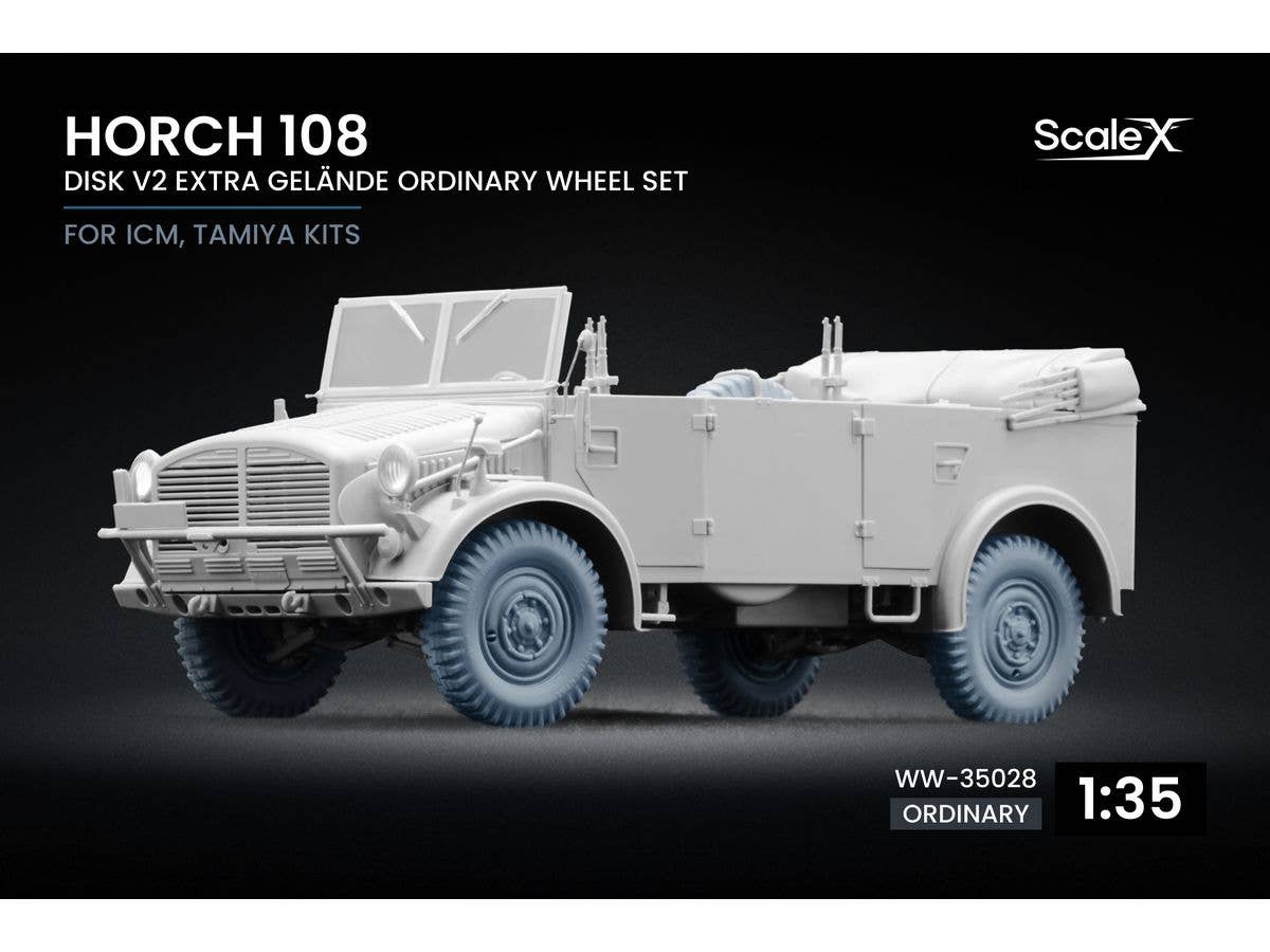 1/35 ホルヒ108 ホイールセット v2 (6個入) (ICM、タミヤ用)