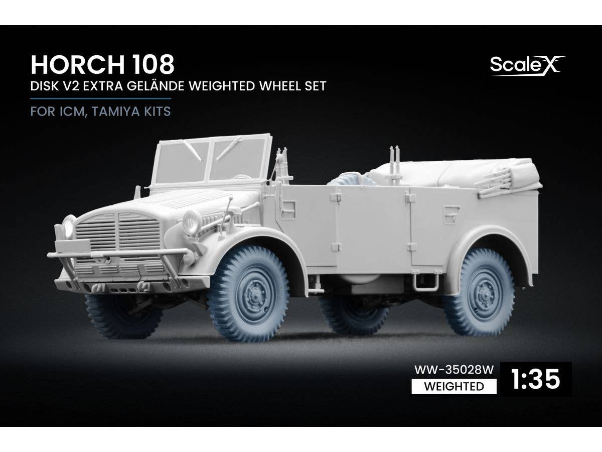 1/35 ホルヒ108 自重変形ホイールセット v2 (6個入) (ICM、タミヤ用)