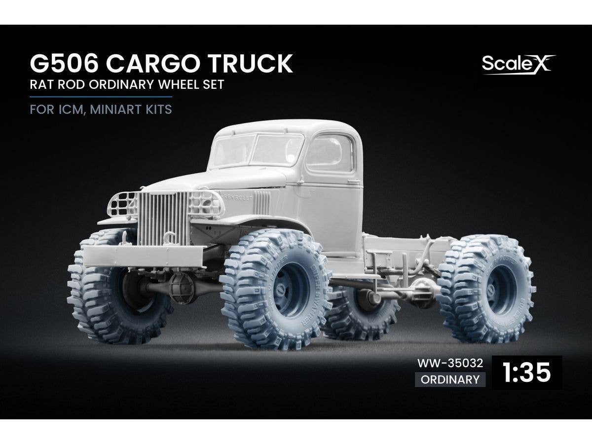 1/35 G506 カーゴトラック ラットロッド ホイールセット (4個入) (ICM・ミニアート用)