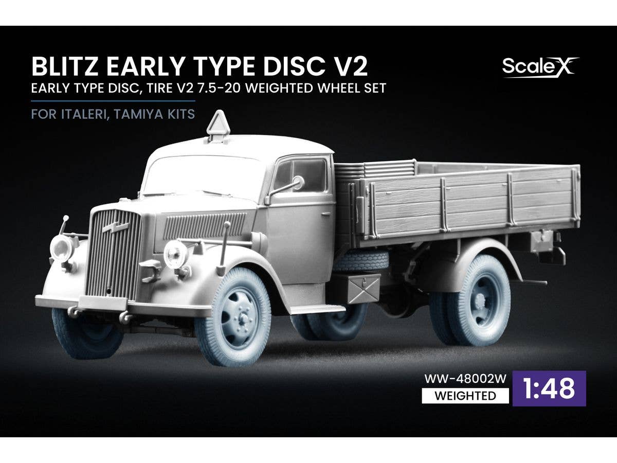 1/72 WWII ドイツ ブリッツ 3tトラック後期ホイールセット V1 (5個入