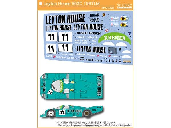 1/24 レイトンハウス962C 1987LM デカールセット (タミヤ ハセガワ レベル用)