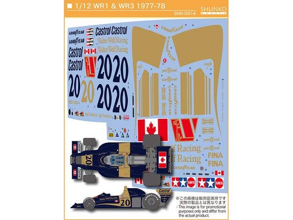 1/12 WR1 & WR3 1977-78 デカールセット