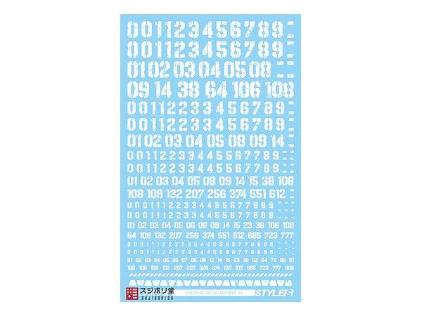 チッピングデカール ナンバー ホワイト