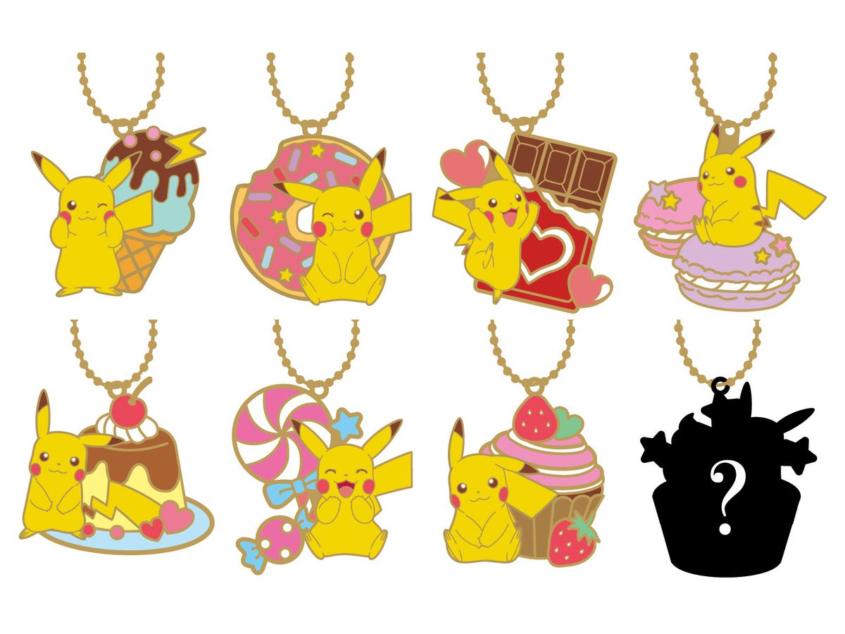 ポケットモンスター ステンドグラスボールチェーン ピカチュウ & スイーツ 1Box 8pcs