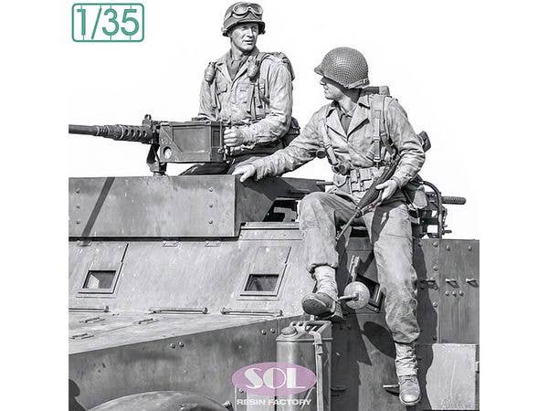 1/35 WWII アメリカ陸軍 野戦無線通信兵 & M3A1ハーフトラック機関銃手セット (2体入)