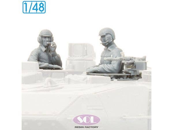 1/48 現用 ドイツ レオパルト2 A7V主力戦車 戦車兵 & MG3対空機関銃キューポラセット 2体入 (タミヤ用)