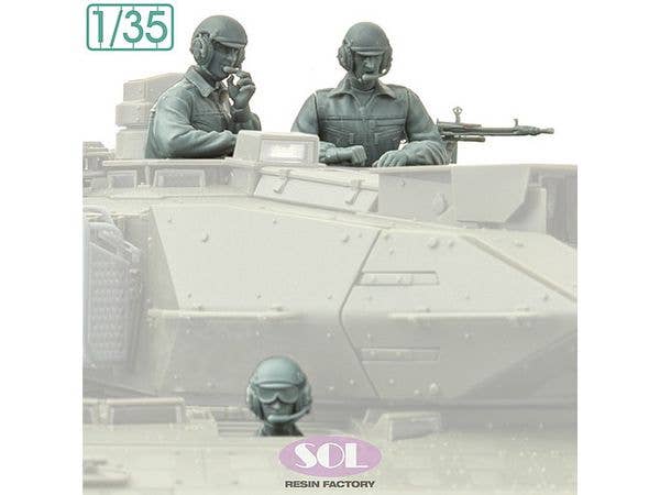 1/35 現用 ドイツ レオパルト2 A7V主力戦車 戦車兵 & MG3対空機関銃セット 3体入 (タミヤ用)