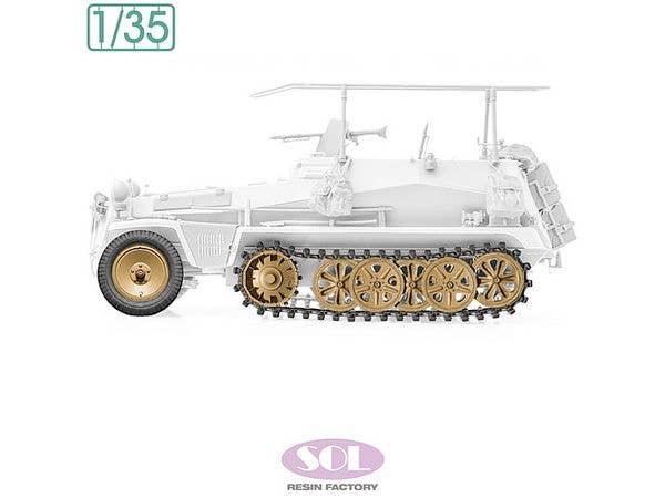 1/35 WWII ドイツ Sd.Kfz.250/3無線指揮車グライフ 自重変形タイヤ & 履帯セット (タミヤ用)