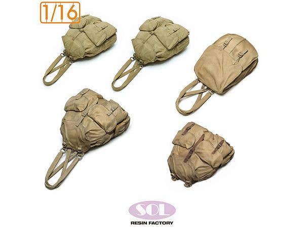 1/16 WWII ドイツ Sd.Kfz.250/3軽装甲無線車用 リュックサックセット (5個入)