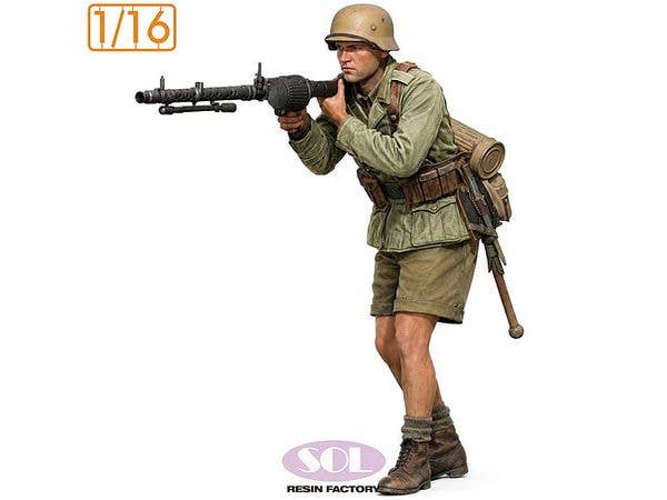 1/16 WWII ドイツ Sd.Kfz.250/3軽装甲無線車 機関銃手 w/MG34機関銃 (ダスヴェルク用)
