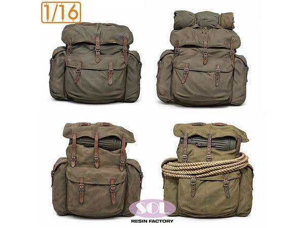 1/16 WWII ドイツ M31山岳猟兵用リュックサック 初期型 (4個入)