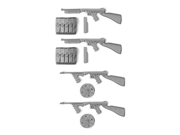 1/16 WWII 米 アメリカ陸軍 トンプソンM1928A1短機関銃 (4個入り)