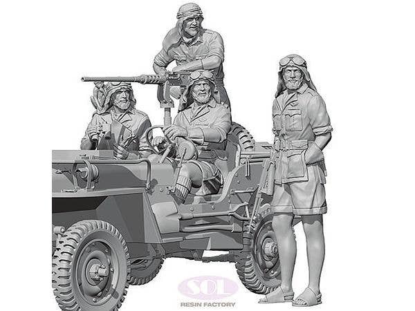 1/35 WWII イギリス SAS 1/4トンパトロールカー SAS隊員セット (4体入)