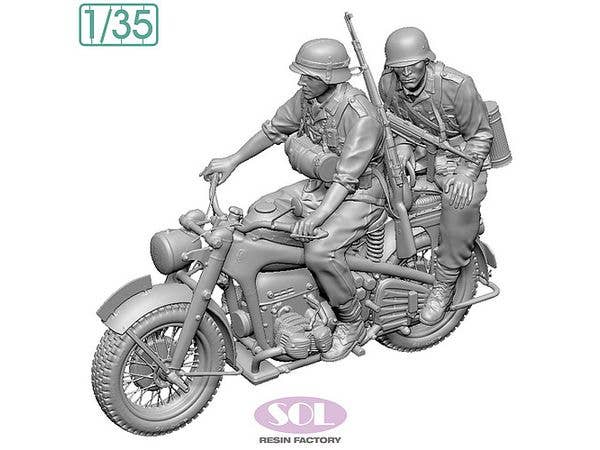 1/35 WWII ドイツ KS750軍用オートバイ(乗員2体付)