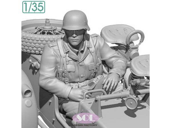 1/35 WWII ドイツ KS750軍用サイドカーに乗る将校(SOL MODEL用)