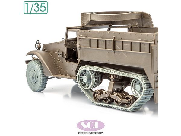 1/35 WWII アメリカ M3ハーフトラック チェーン付タイヤ&滑り止め付履帯セット(タミヤ用)