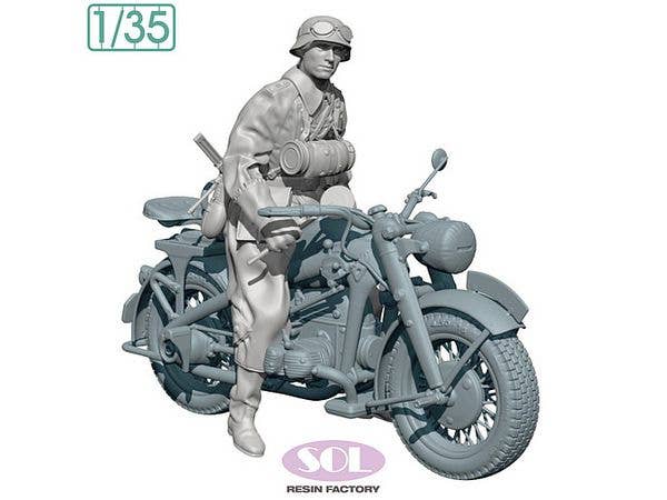 1/35 WWII ドイツ KS750軍用オートバイ(野戦憲兵付)