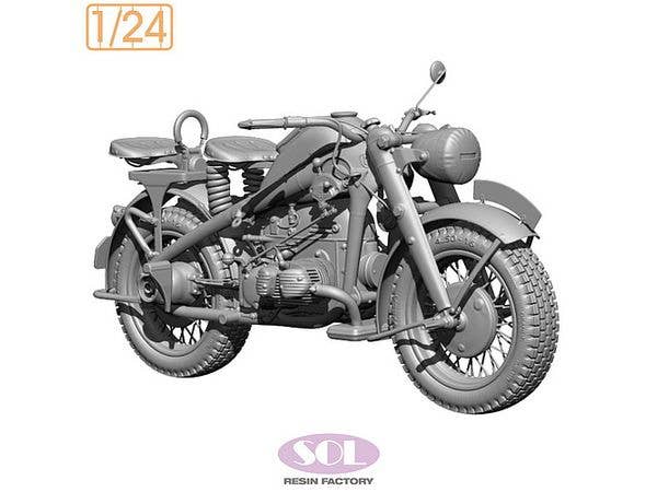 1/24 WWII ドイツ KS750軍用オートバイ
