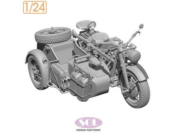 1/24 WWII ドイツ KS750軍用サイドカー