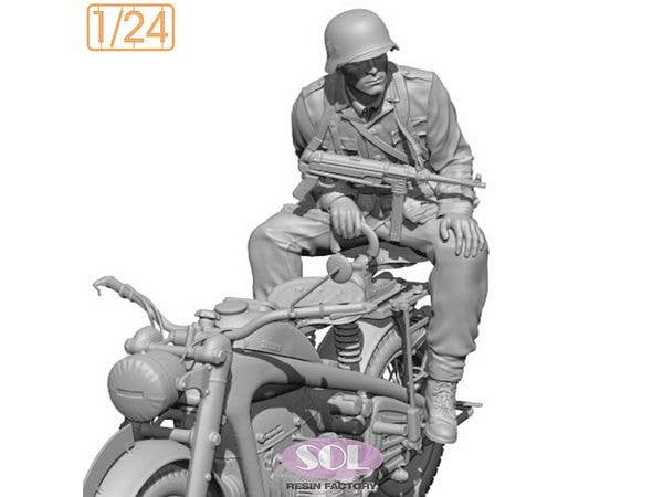 1/24 WWII ドイツ KS750用乗員#2 後席に乗る兵士(SOL MODEL用)