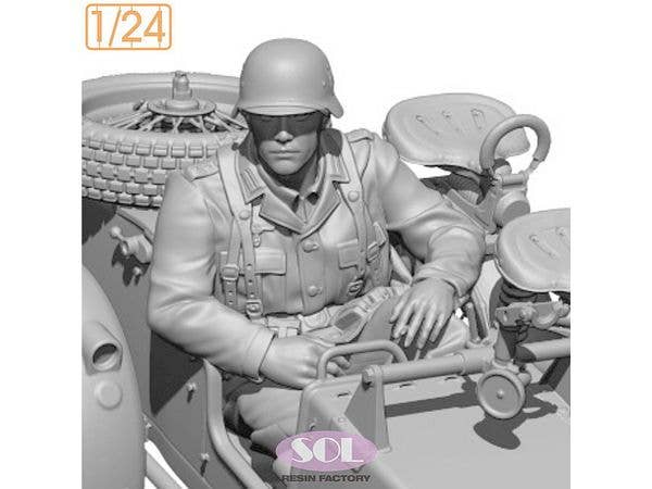 1/24 WWII ドイツ KS750軍用サイドカーに乗る将校(SOL MODEL用)