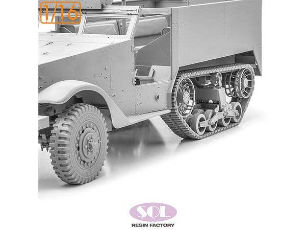 1/16 WWII アメリカ M3A1ハーフトラック 自重変形タイヤ & 履帯セット (アンディーズホビー用)