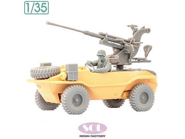 1/35 WWII ドイツ 2cm Gebirgsflak 38搭載シュビムワーゲン166型対空自走砲 コンバージョンセット ドライバー付 (タミヤ用)