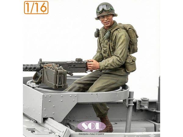 1/16 WWII アメリカ M3A1ハーフトラック機関銃手 & M2 .50口径重機関銃セット