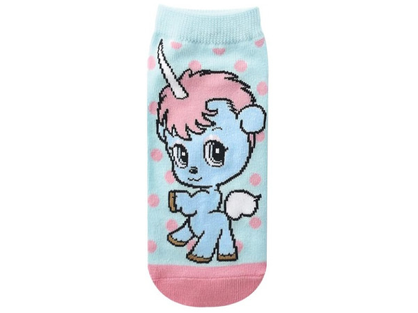 キャラックス ユニコ ドット ブルー x ピンク レディース 22-24cm
