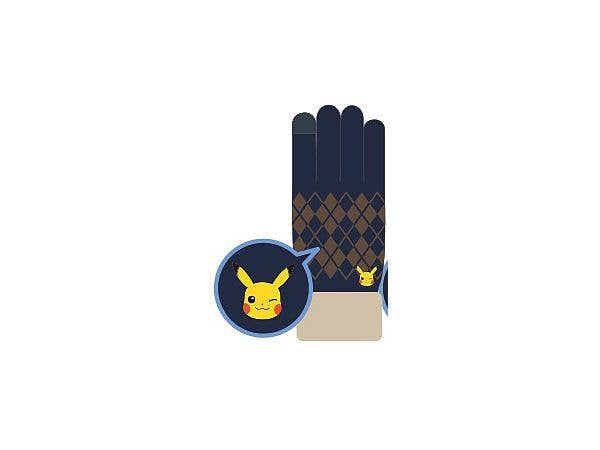 スマホ対応手袋 ポケットモンスター ピカチュウ ウインク レディース フリー
