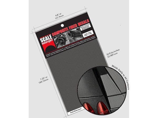 1/20 カーボンファイバーデカール (綾織り、黒・銀色)