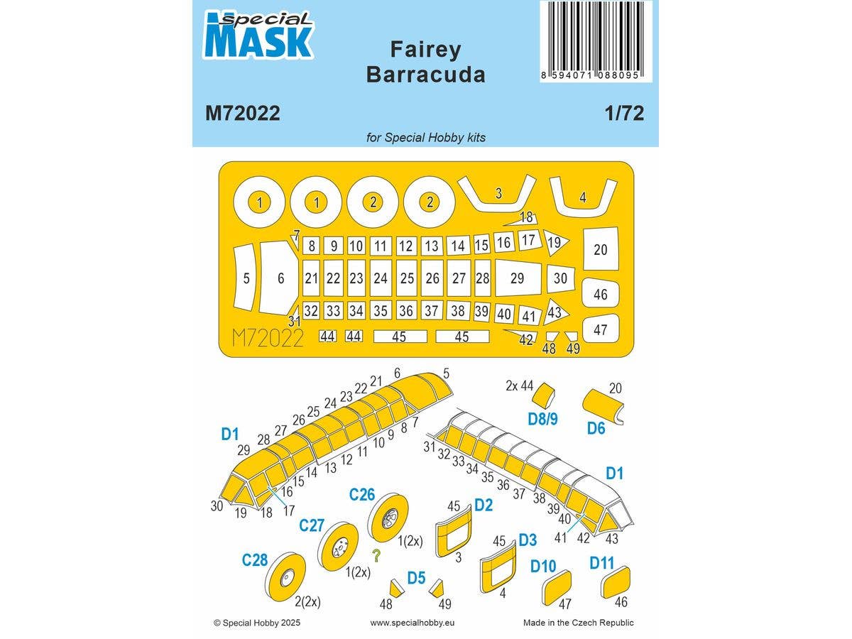 1/72 フェアリー バラクーダ塗装マスクシール (スペシャルホビー用)