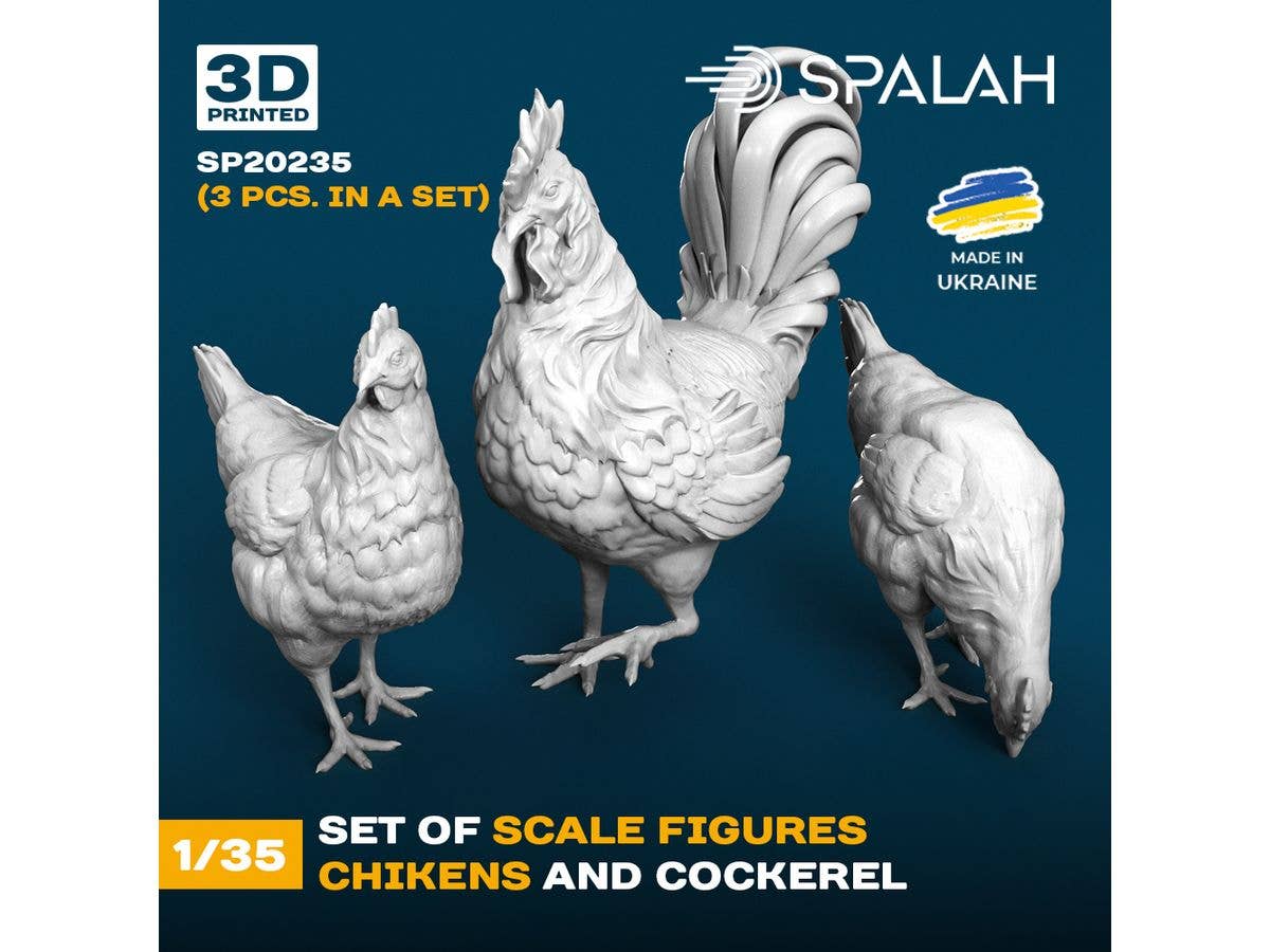 1/35 鶏セット (3羽入)