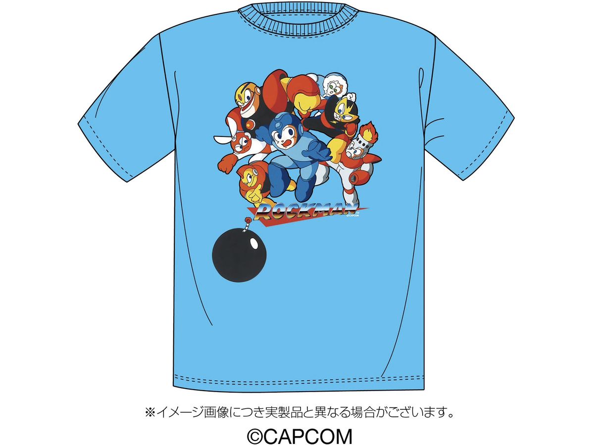 ロックマン Tシャツ (ブルー) XL