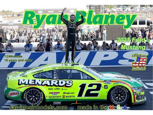 1/24 NASCAR 2025 チームペンスキーマスタング ライアン・ブレイニー"メナーズ プレイオフ ウィナー"