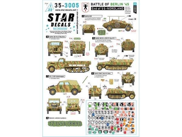 1/35 WWII ドイツ ベルリンの戦い'45#1 SSノルトラント師団の最期 Sd.Kfz.223/Sd.Kfz.250/7/Sd.Kfz.251D/マウルティア/キューベルワーゲン