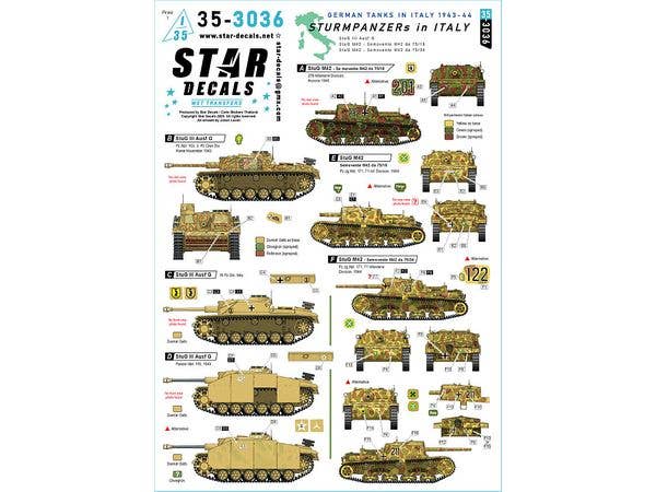 1/35 WWII ドイツ イタリア戦線のドイツ突撃砲 1943-44年 III号突撃砲G型/セモベンテM42 da 75/18/セモベンテM42 da 75/34