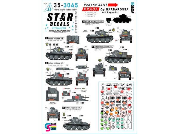 1/35 WWII ドイツ バルバロッサ作戦のPz.Kpfw.38(t)プラガ軽戦車 Pz.Kpfw.38(t)C/D型/D/E型/G型