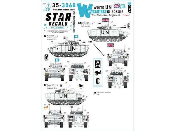1/35 現用 イギリス ボスニアのホワイトUNウォーリア チェシャー連隊のFV510ウォーリアISV