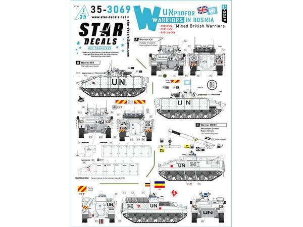 1/35 現用 イギリス ボスニアのUNPROFORウォーリア イギリス軍のウォーリア戦闘装甲車各型 FV510 ISV/FV511 ICV/FV512 MCRV