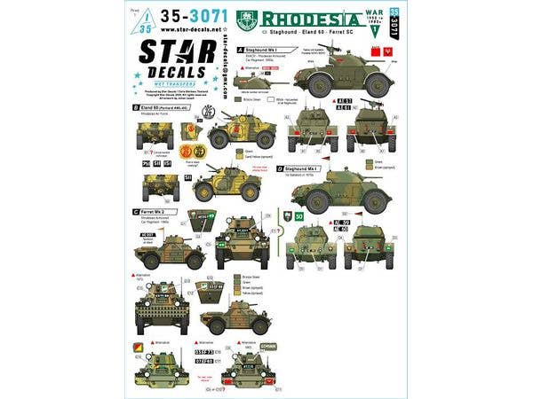 1/35 現用 アフリカ ローデシア#1 1950-1980年代の装甲車 スタッグハウンド/イーランド60/フェレットMk.2