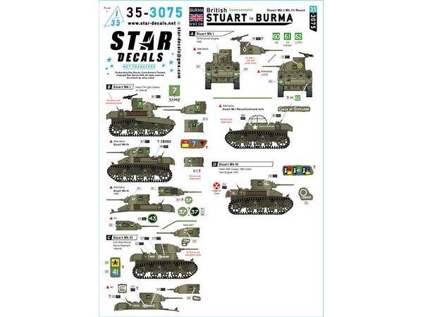 1/35 WWII イギリス ビルマ戦線のスチュアート イギリスと英連邦軍のスチュアートMk.I/Mk.III/偵察車