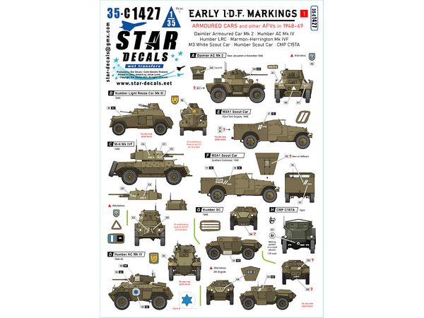 1/35 現用 イスラエル 初期のIDF車両#1 1948 - 49年の装甲車 ダイムラー/ ハンバー/ M3A1他