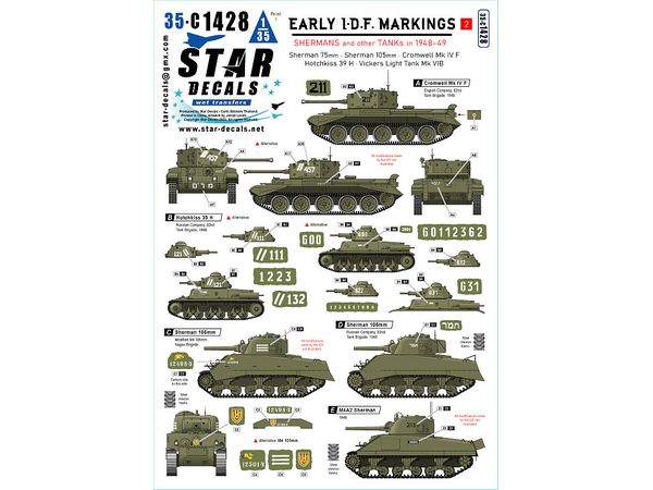 1/35 現用 イスラエル 初期のIDF車両#2 1948 - 49年の戦車 シャーマン/ クロムウェル/ オチキス/ ヴィッカース