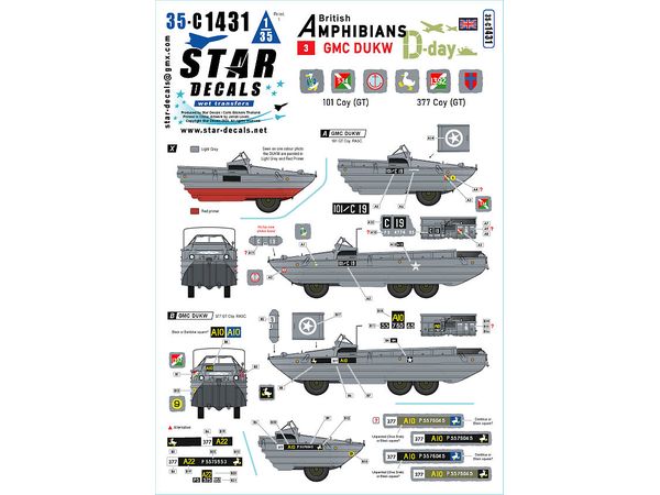 1/35 WWII イギリス D - デイのDUKW水陸両用車#3 第101/ 第377総合輸送中隊