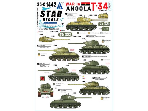 1/35 現用 アンゴラ内戦#1 MPLA/FAPLAのT-34-85戦車 1970-80年代