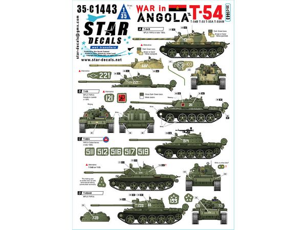 1/35 現用 アンゴラ内戦#2 MPLA/FAPLAのT-54B/T-55/T-55A/T-55AM戦車 1970-80年代